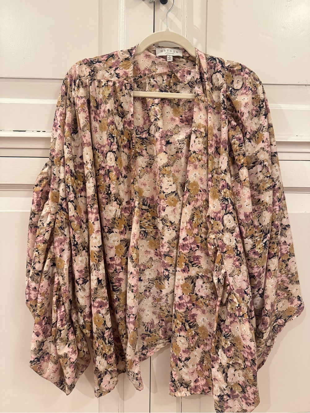 Floral Open-Front Kimono - Blush Pink Multi